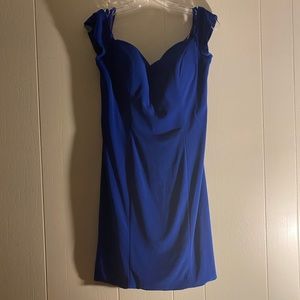 Dave & Johnny Cobalt Blue Bodycon Off the Shoulder Dress 9/10